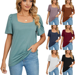 🔥HOT SALE - 49% OFF🔥Square Neck T-shirt with Puff Sleeves