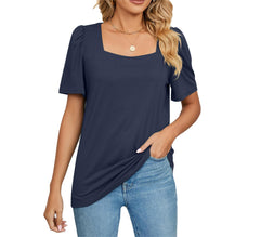 🔥HOT SALE - 49% OFF🔥Square Neck T-shirt with Puff Sleeves