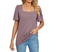 🔥HOT SALE - 49% OFF🔥Square Neck T-shirt with Puff Sleeves