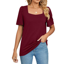 🔥HOT SALE - 49% OFF🔥Square Neck T-shirt with Puff Sleeves